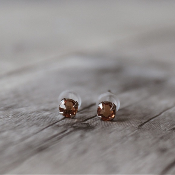 Swarovski Rhinestone Studs - Handmade - Topaz - Picture 3 of 4